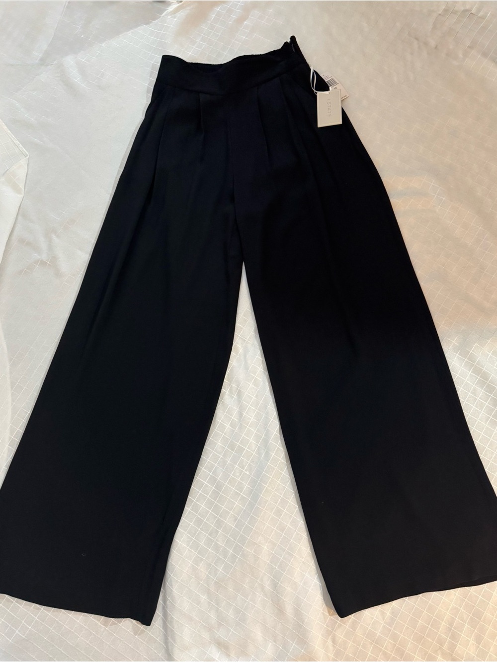 1. State Black Wide-Leg High-Rise Pleated Trousers